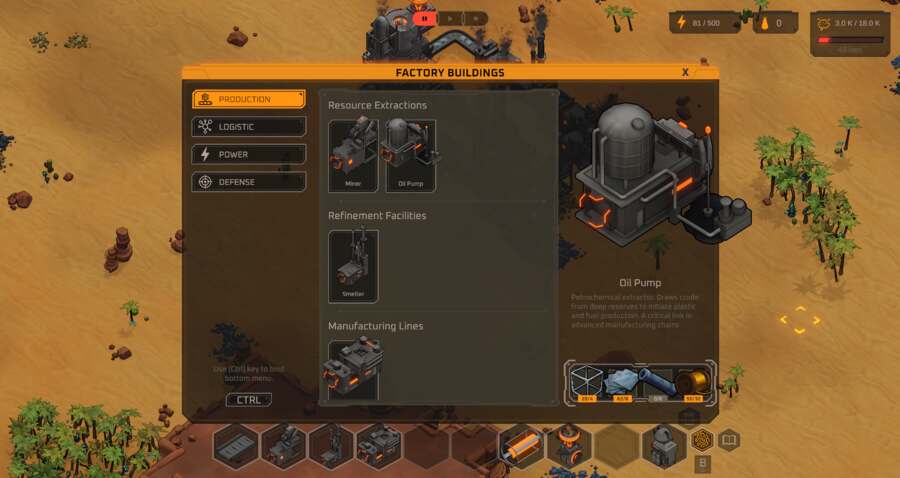 Build menu