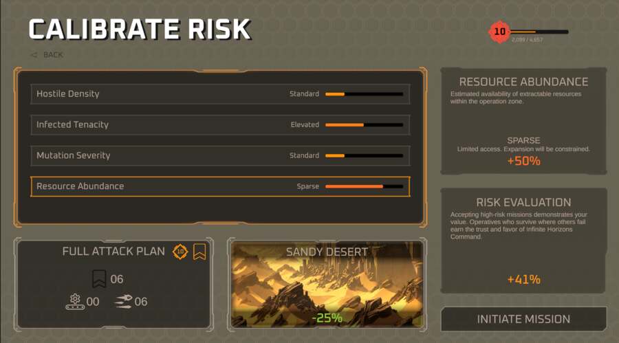 Run setup | difficulty selection